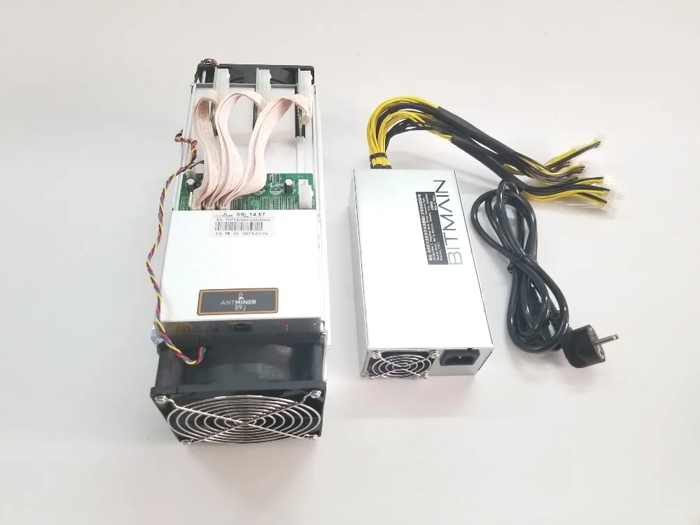 AntMiner S9j 14,5 T Биткоин Майнер BITMAIN 1800W PSU Asic BTC BCH Майнер лучше, чем Antminer S9 S9i 13T 13,5 T 14T T9+ A9 M10