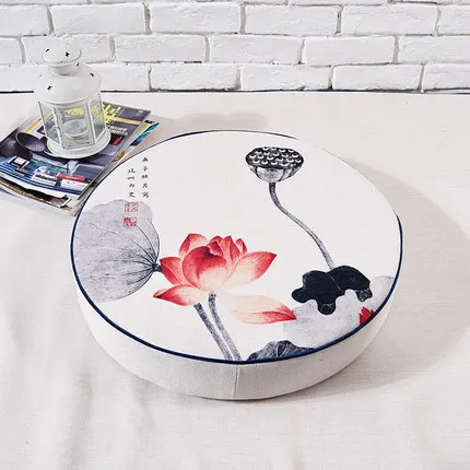 Татами футон медитация подушка 80 мм утолщение йога круг хлопок лен коврик