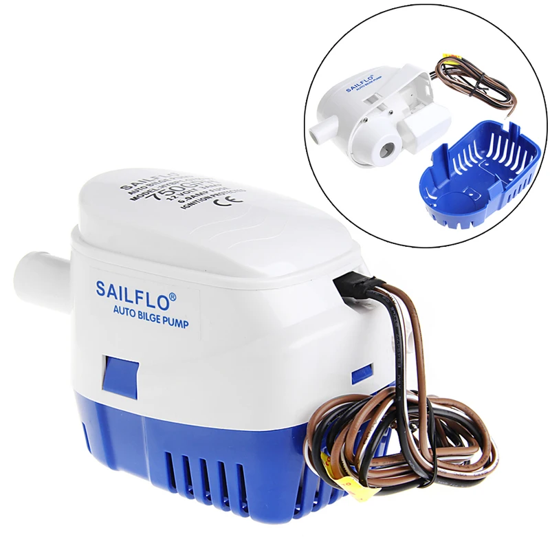 

12V Boat Marine Automatic Submersible Auto Bilge Water Pump Float Switch 750GPH
