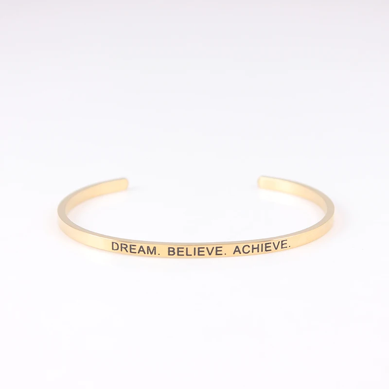 Dream Believe браслет из нержавеющей стали 316L золотого цвета с положительной