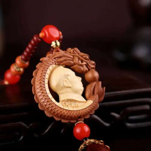 Китайская резная статуя дракона Мао Цзэдун из деревянной коробки подвеска для