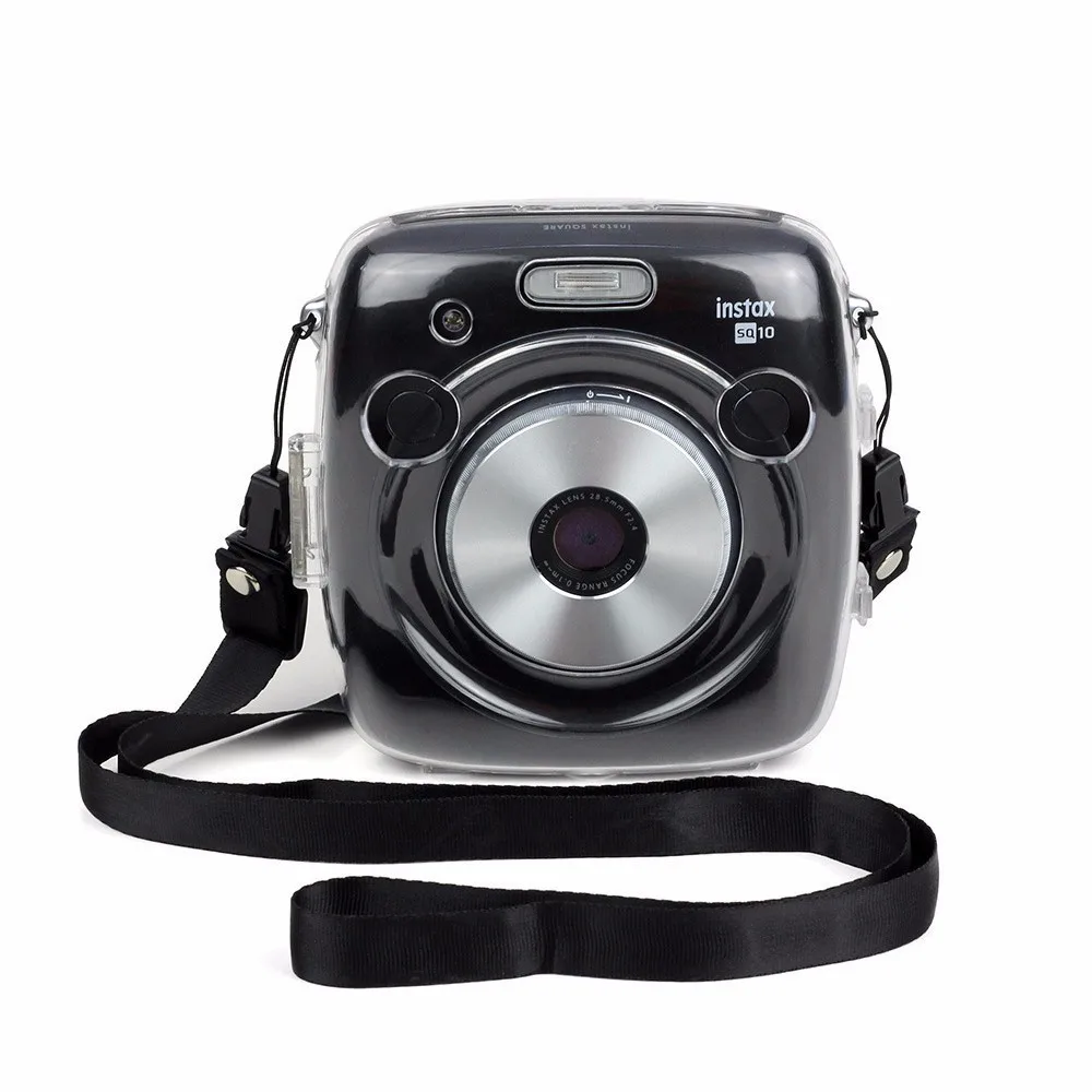 Fujifilm Instax квадратный SQ10 Камера Crystal Case ПВХ прозрачный ремешок сумка протектор