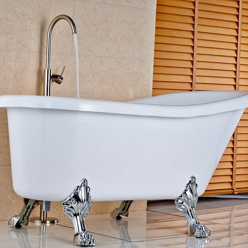 Горячая продажа смеситель для душа в ванной напольный никель матовый кран с