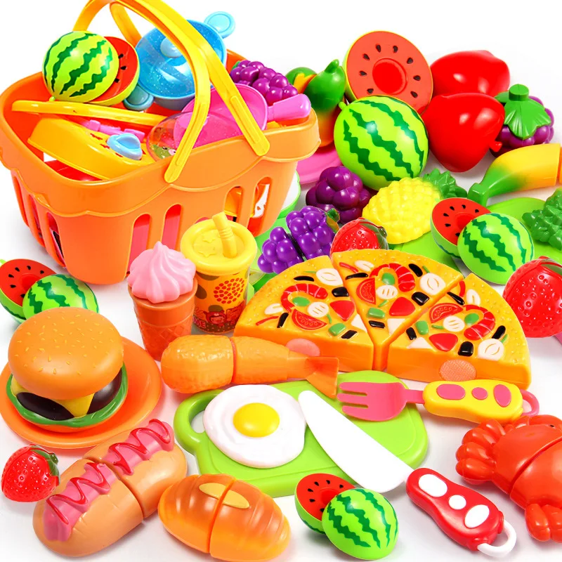 Новинка 2017 Fation дети имеют семьи игрушки кухня маленькая девочка толкает корзина