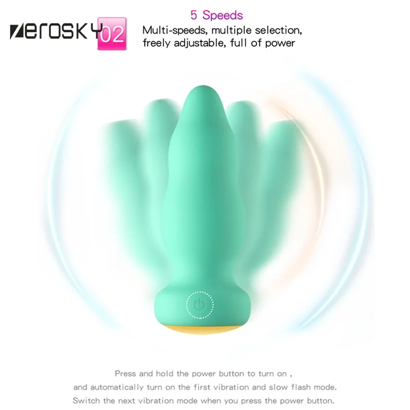 Zerosky Smart Anal Plug Vibrator Colorful Silicone Butt Vibrating For Prostate Massager Sex Toys for Women Men | Красота и здоровье