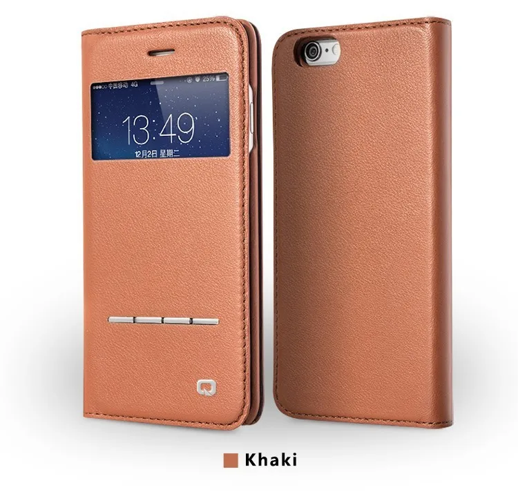 Лидер продаж сенсорный чехол для iPhone 6 6S Вид из окна флип Пояса из натуральной кожи Телефон чехол для iPhone 6 6S 4.7 дюйма назад В виде ракушки случае
