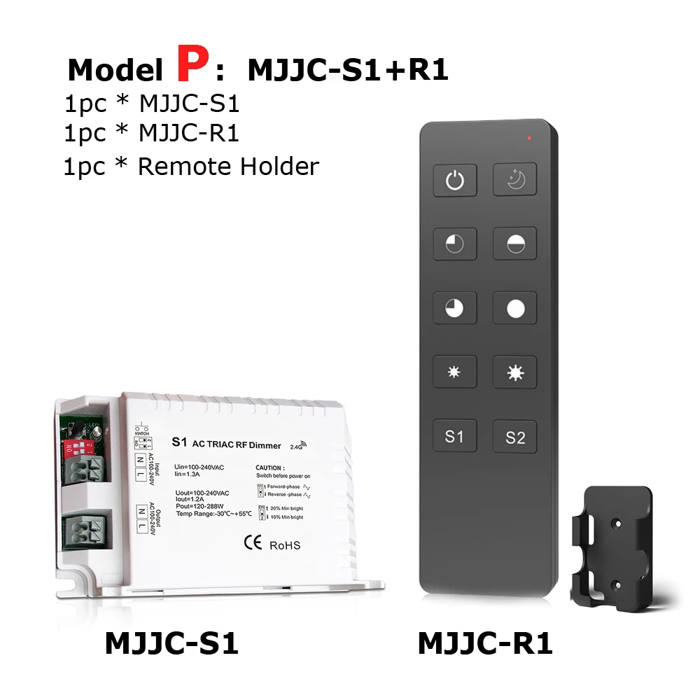 AC Triac диммер умный Wifi RF 2,4G беспроводной дистанционный светодиодный диммер 220 в 230 В 110 В для одного цвета Диммируемый светодиодный светильник S1 - Цвет: Model P