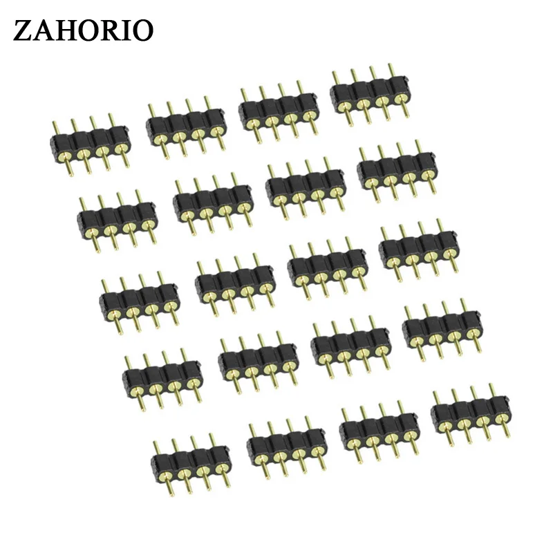20 шт./лот 4pin RGB Разъем 4 pin игла мужской тип двойной для 3528 5050 цветных (RGB)