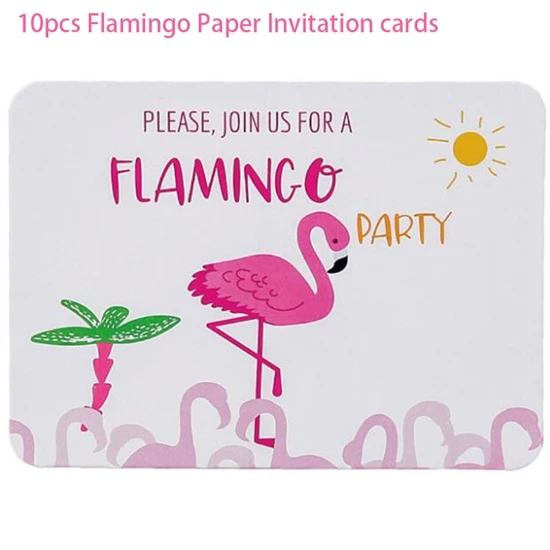 invitation card Одноразовая посуда для вечеринок одноразовые Одноразовая посуда тарелки чашки скатерть Фламинго тема вечерние Для летних вечеринок Поставки - Цвет: invitation card