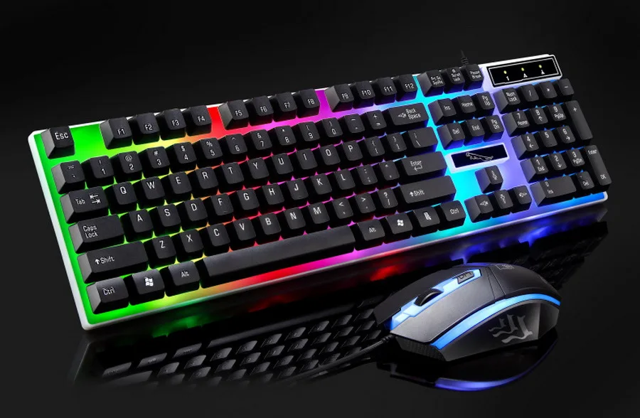 dhl 100 комплектов G21 USB игровая клавиатура мышь комплект геймера razer Led игровая мышь Механическая на ощупь клавиатура с подсветкой Проводная геймерская