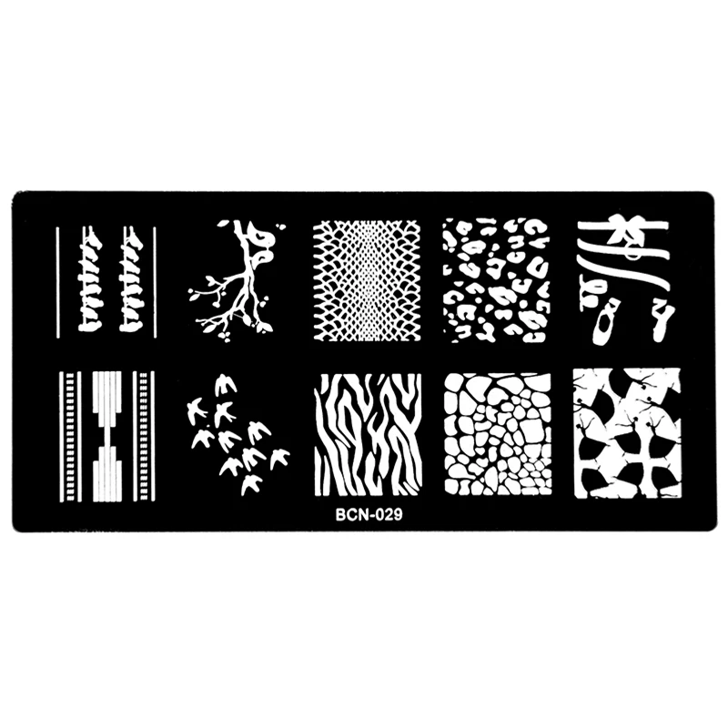 Ветви мандарин утка Ласточка Кружева ногтей штамповка шаблон пластина с