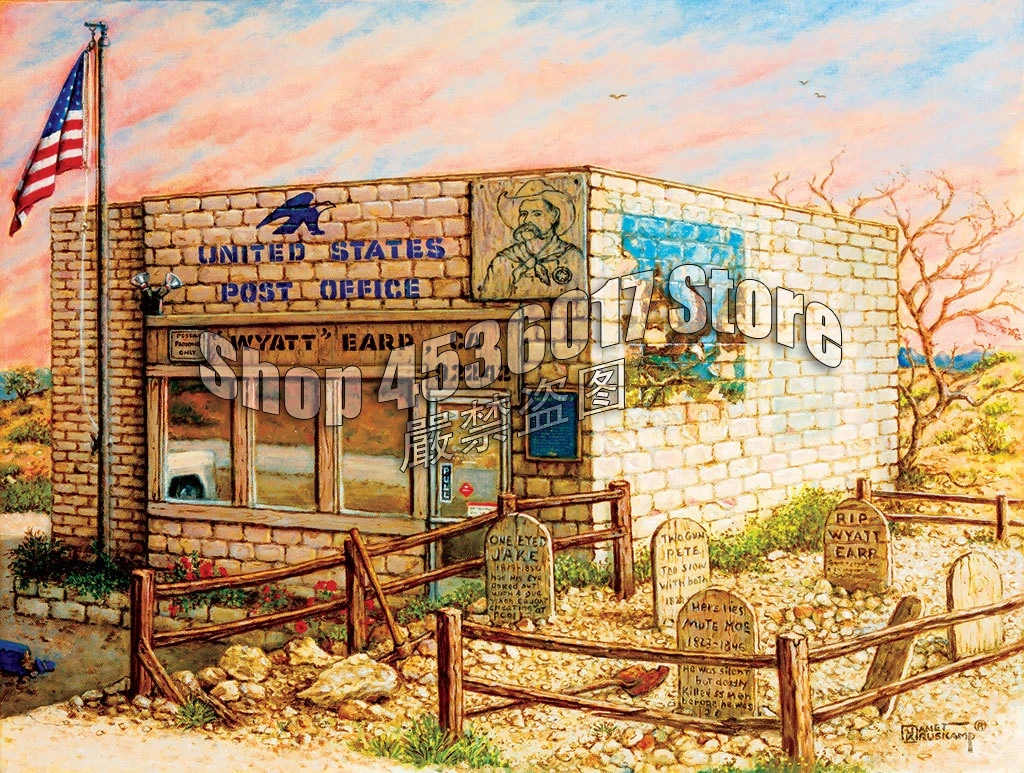 

5D Diy Diamond Painting Full Diamond Mosaic Drill 3D Diamond Embroidery Rhinestones Wyatt Earp Post Office Art Home Decor Gifts