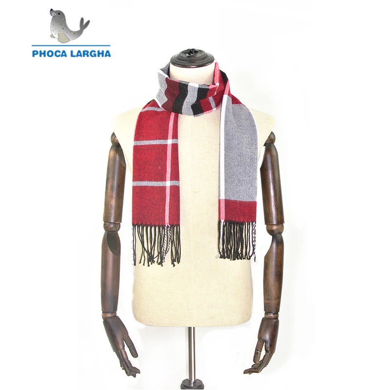 2018 Новый Бизнес кашемировый шарф Для мужчин Роскошные в клетку и полоску кашемир