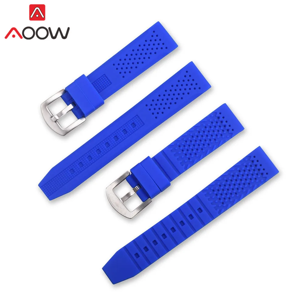 Universal 16mm 18mm 20mm 22mm 24mm Soft Silicone Watchband for Gear S2 S3 Sport Waterproof Strap Bracelet Band Accessories