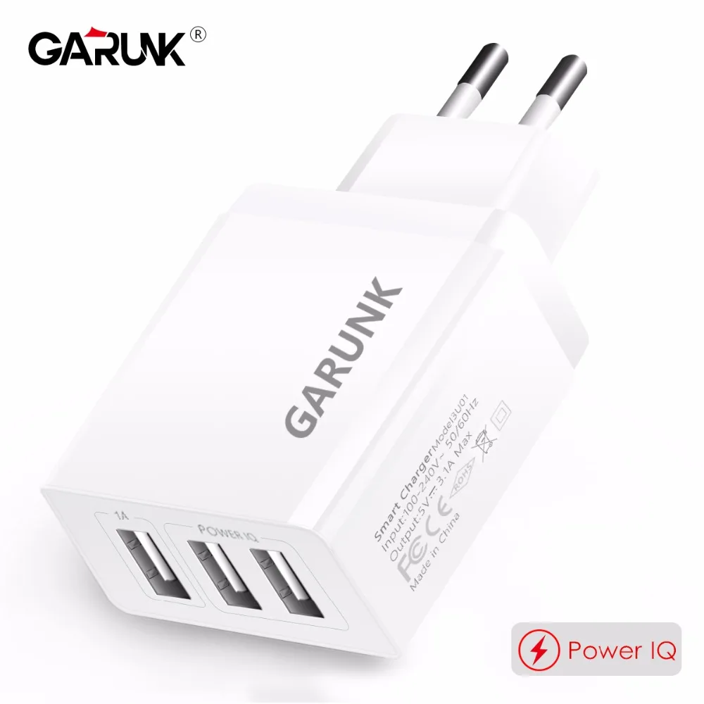 3 порта EU зарядное устройство для iPhone Huawei Xiaomi Smart Быстрая зарядка USB Samsung Tablet MiPad