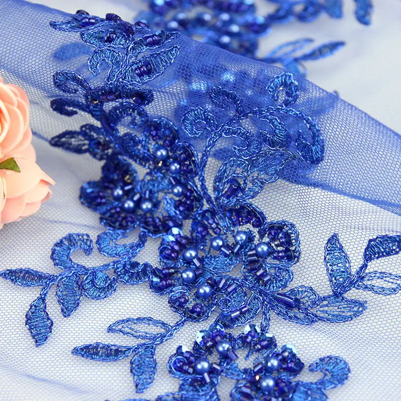 2018 Bridal Lace Fabric High Quality African Handmade Beades Embdroidery for FC1054 | Дом и сад