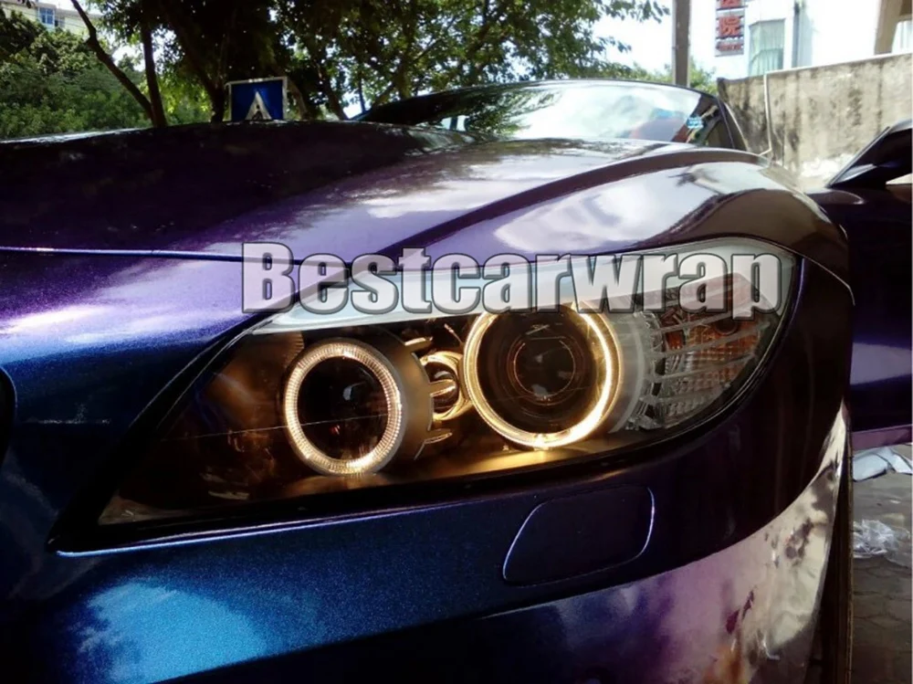 Фиолетовый жемчужный блеск виниловая пленка с эффектом хамелеона прямого кроя