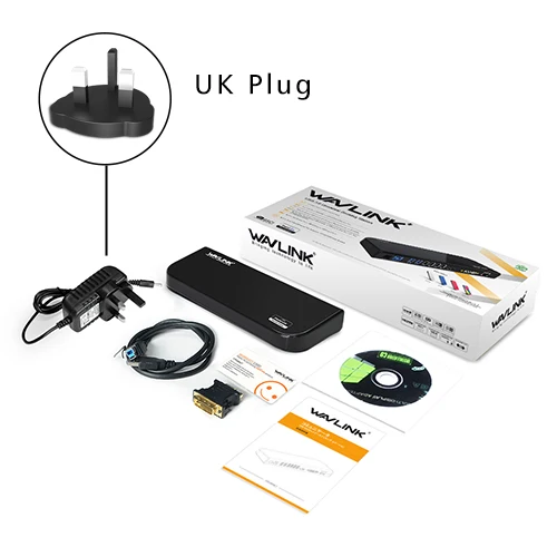 Серый Wavlink usb 3,0 Универсальная док-станция для ноутбука двойная поддержка видео dvi/hdmi/vga до 2048X1152 внешняя графика ethernet 6 портов - Цвет: Серый