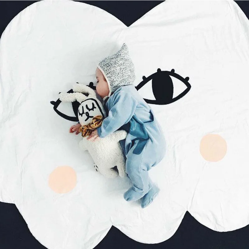 Детское одеяло с мультяшной улыбкой и облаком хлопковое Пеленальное Одеяло