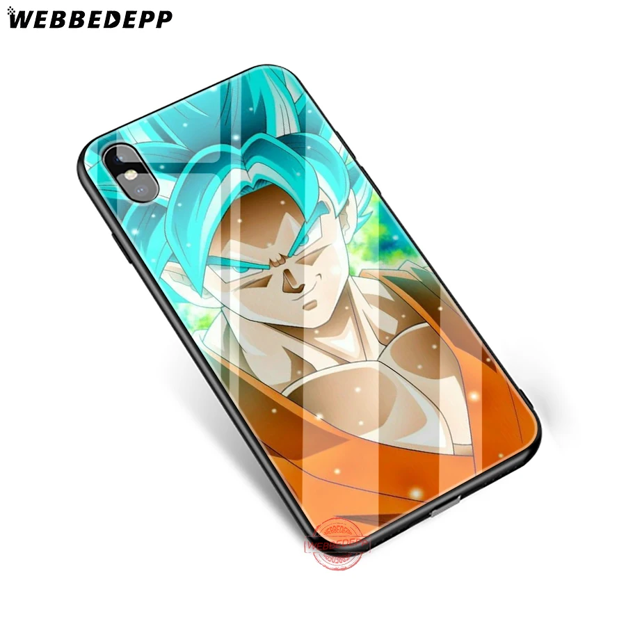 WEBBEDEPP dragon ball Z HD son goku Tempered Glass Phone Case for Apple iPhone XS Max XR X 8 7 6S Plus 5S SE Cover | Мобильные