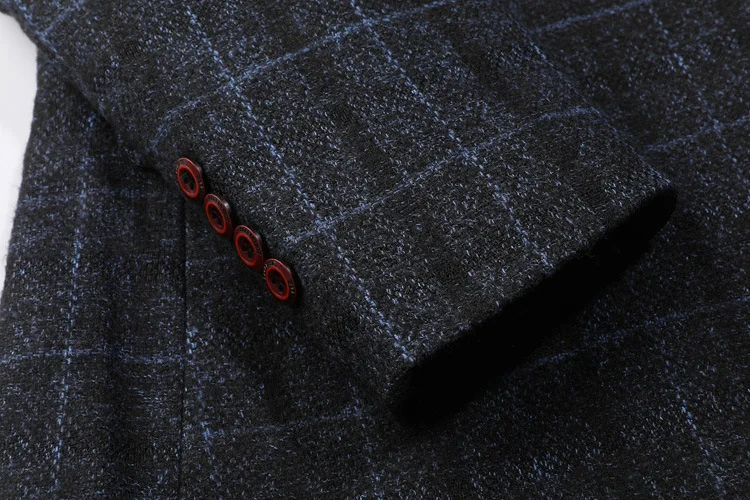 PYJTRL Для мужчин осень-зима Slim Fit Блейзер британский стиль Черный серый цвет хаки