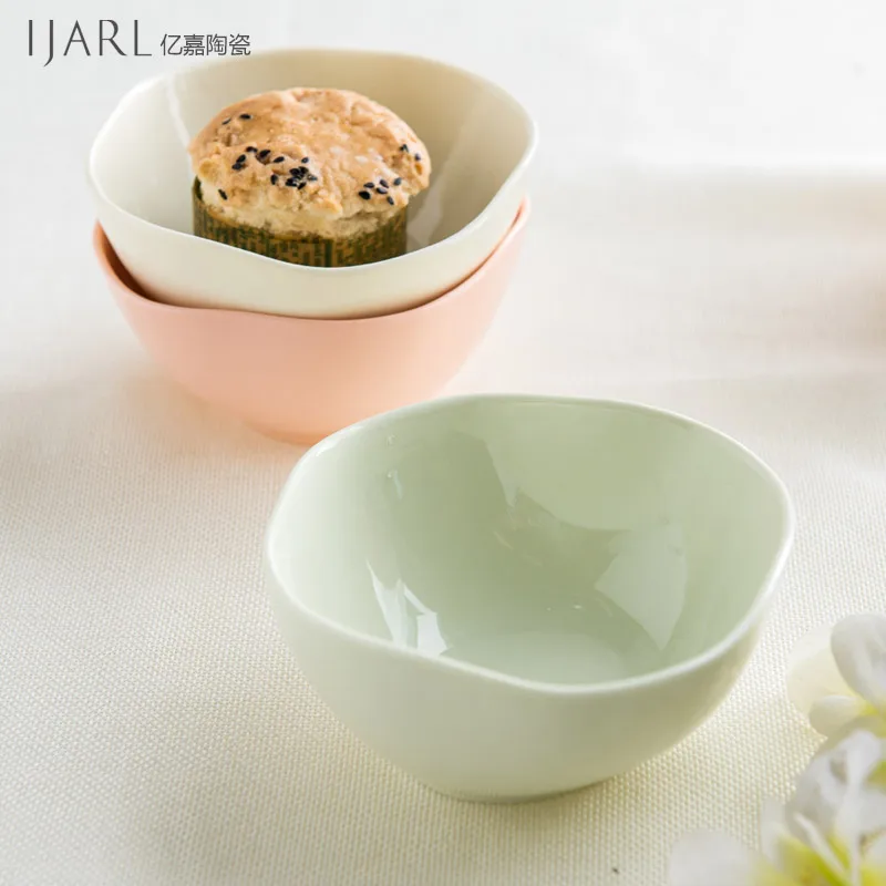 Ijarl Ka billion creative Steamed Rice Korean ceramic bowl dessert 4.5 inch small tableware mud color | Дом и сад