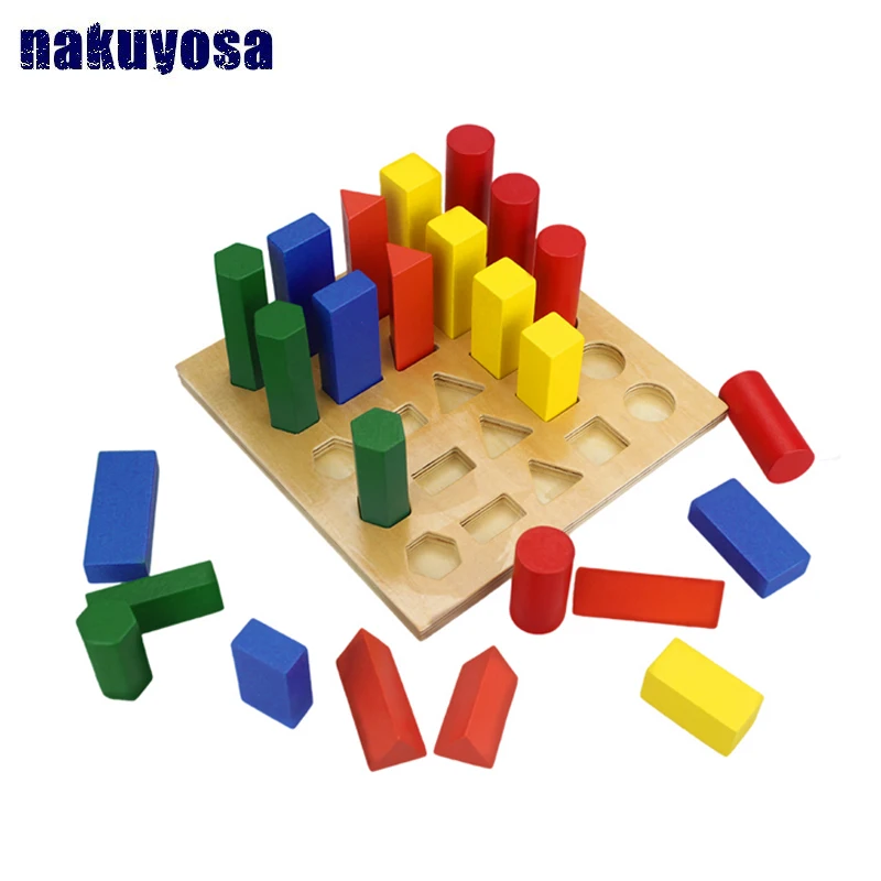 Классические Деревянные игрушки montessori цилиндр планка с петлями дерево обучения