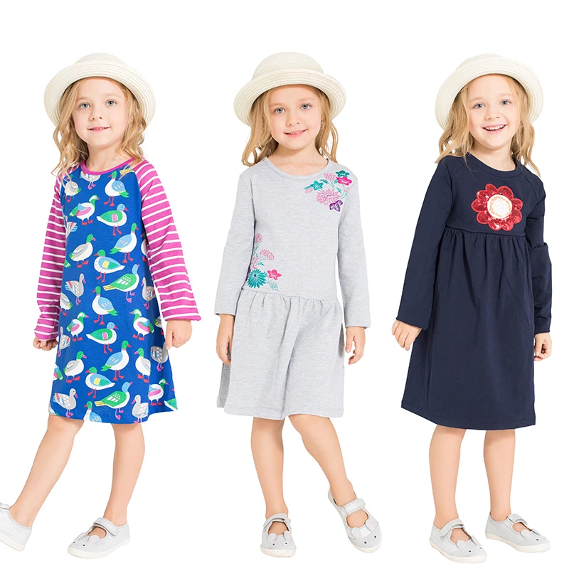 2018 Брендовые платья для девочек детское платье принцессы с длинными рукавами и