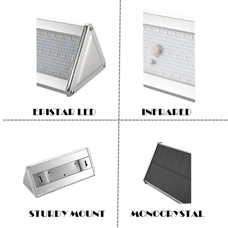 LED Solar light Plus quality Aluminium Outdoor lighting Good solar panel Radar Sensor garden lights Wall lamp | Лампы и освещение