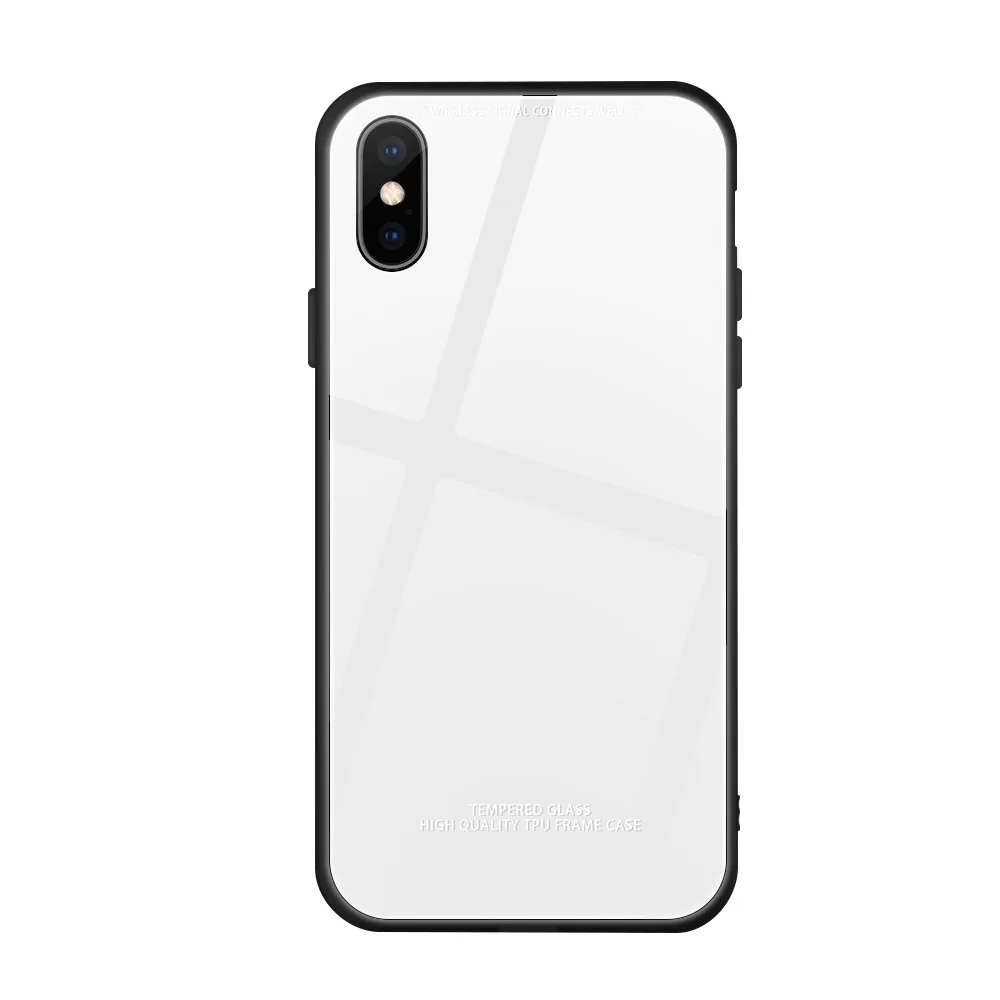 Роскошное однотонное закаленное стекло для iPhone XS XSMax XR I8 I8 Plus ударопрочный чехол для i6 i6s i6s Plus Coque