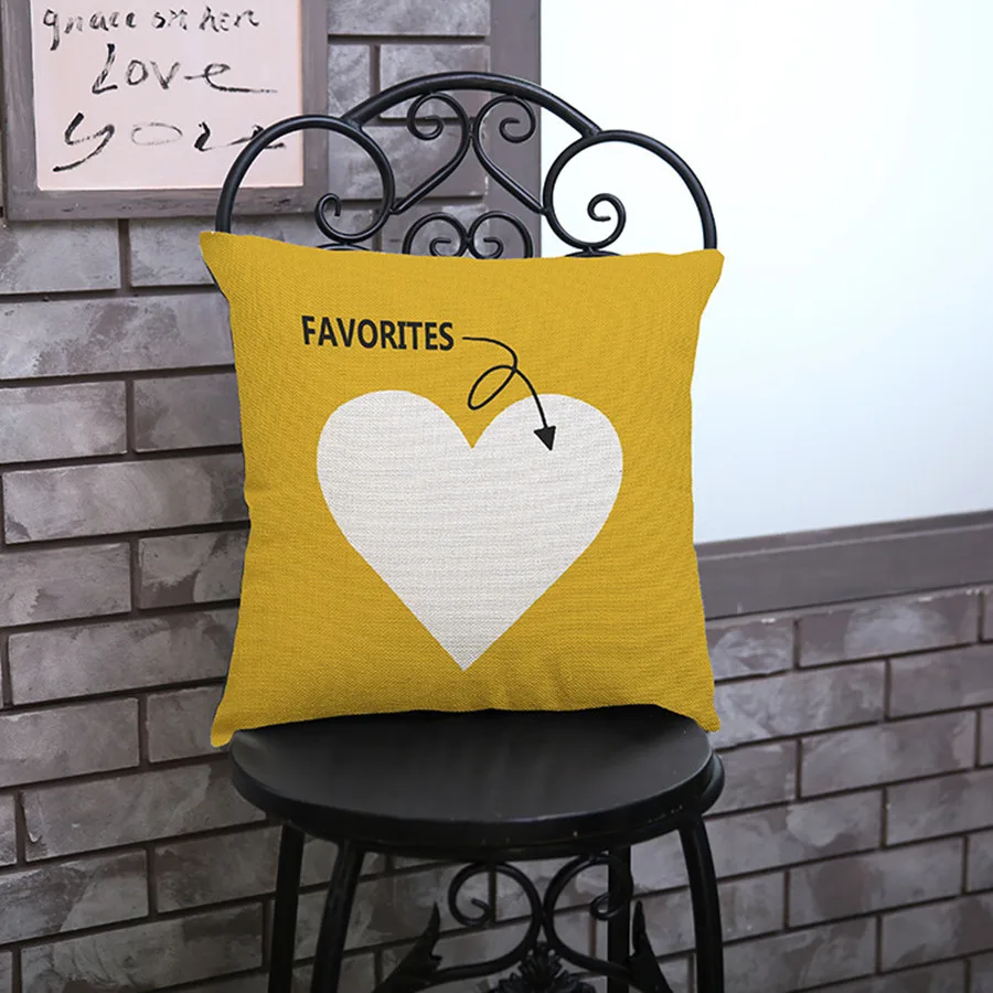 Модные высококачественные декоративные подушки из хлопка и льна с надписью LOVE на