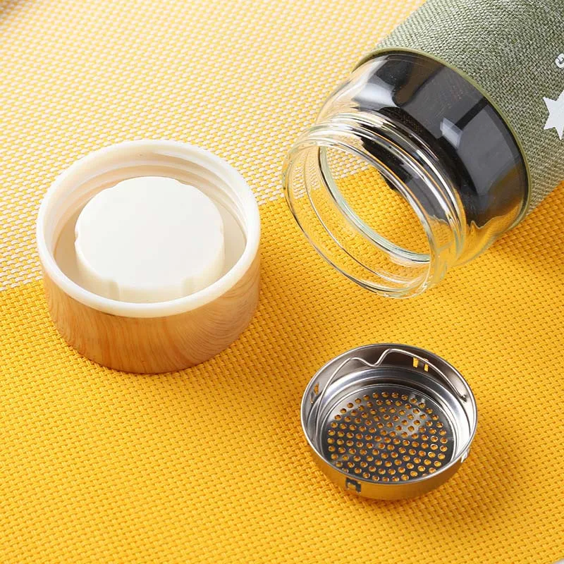 400 мл уличная портативная стеклянная бутылка для кофе и чая с заварником Офисная