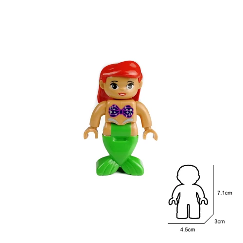 Mermaid Русалка Микки Маус Минни Супермен Фигурки большого размера строительные блоки персонаж совместим с Duplo кирпич детская игрушка - Цвет: Mermaid
