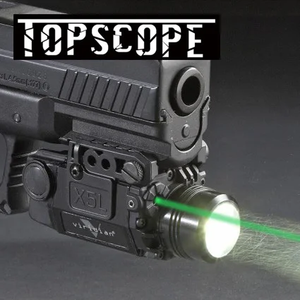 Затемненный тактический пистолет ручной фонарик для оружия с зеленым лазерным