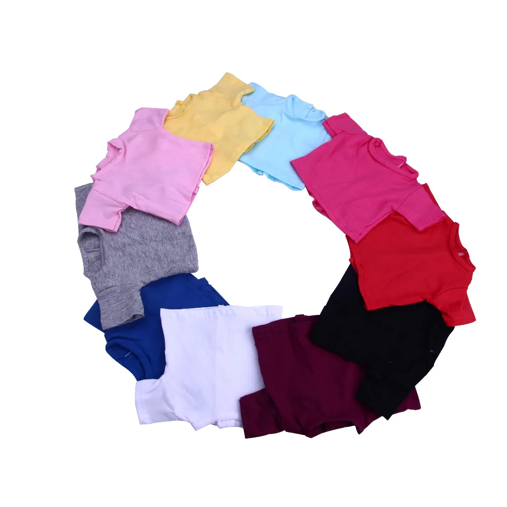 Аксессуары для кукол Футболка Подходит 18 дюймовых американских 10 различных