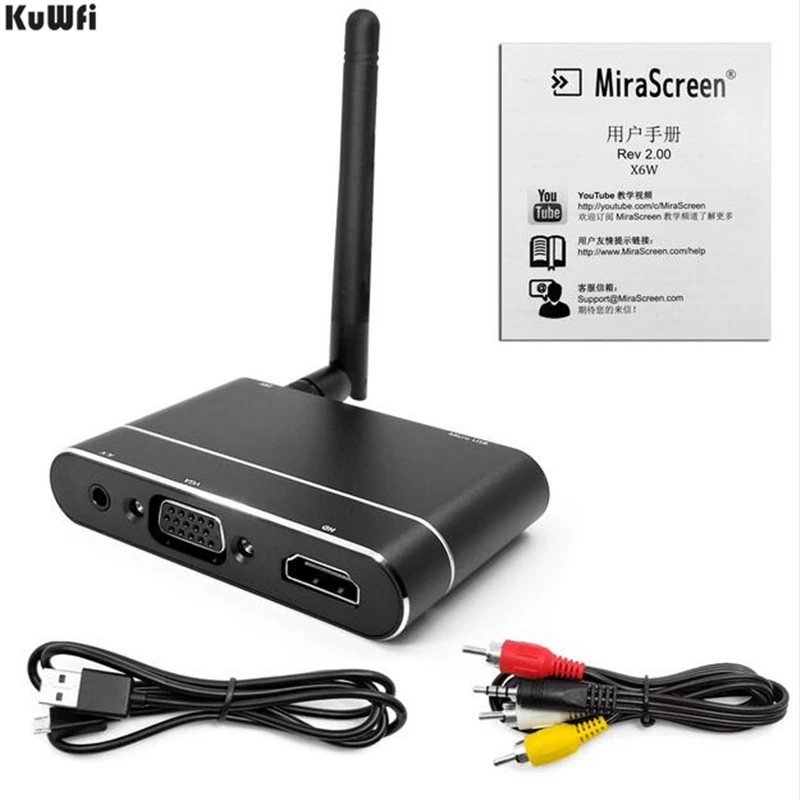 KuWFi ТВ палка Беспроводной ключ HD Дисплей приемник Wi Fi зеркальная коробка MI VGA AV