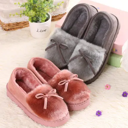 Женские теплые туфли на толстой подошве Зимние удобные нескользящие плоской