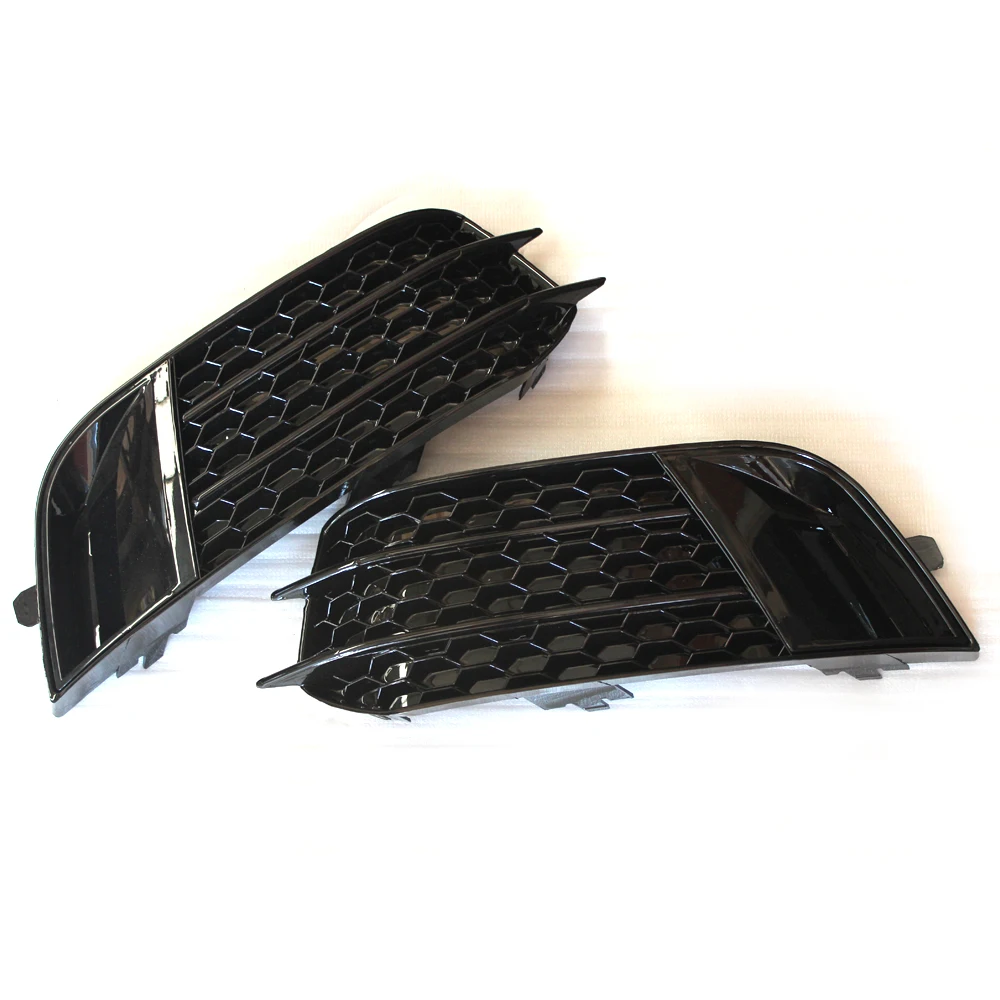 

ABS Black Front Honeycomb Fog Light Cover Lamp Masks Frame for Audi A1 2011-2014