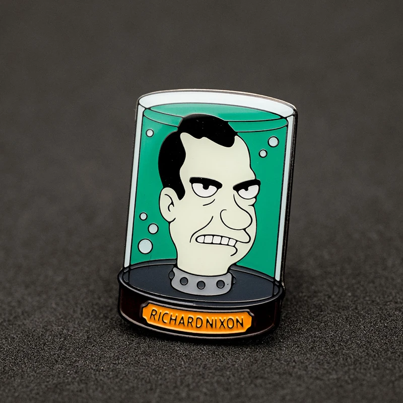 Футурама Рихард Никсон голова в банке Pin