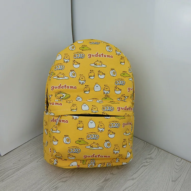 Gudetama Стиль Холст Рюкзаки Мультфильм рюкзак школьный рюкзак студенческие сумки путешествия унисекс новые подарки - Цвет: 12inch