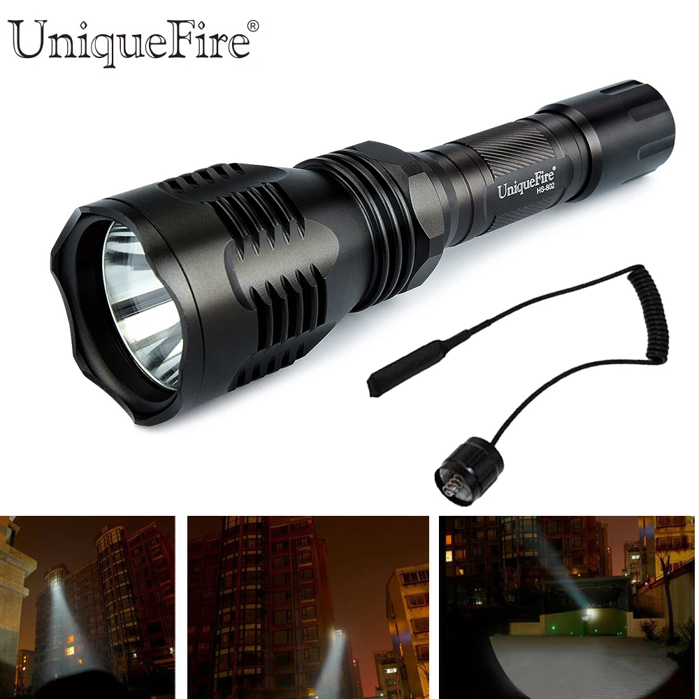 

UniqueFire HS-802 XML T6 Powerful Flashlight 10W Zoom 5 Modes Led Light 1200 Lumens Waterproof Lamp Torch+Remote Pressure