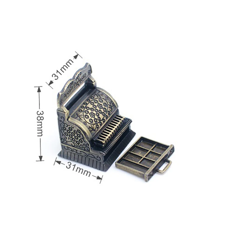 

1: 12 Miniature Dollhouse Furniture Mini Metal Cash Register for Blyth BJD Doll house decoration toys for children 1pcs
