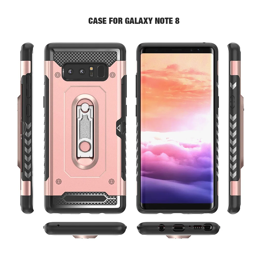 Hybrid Armor Case For Samsung Galaxy S10 S9 S8 Plus S7 Edge Cover Card Holder Note 8 9 J3 J5 J7 A3 A5 A7 Heavy Duty |