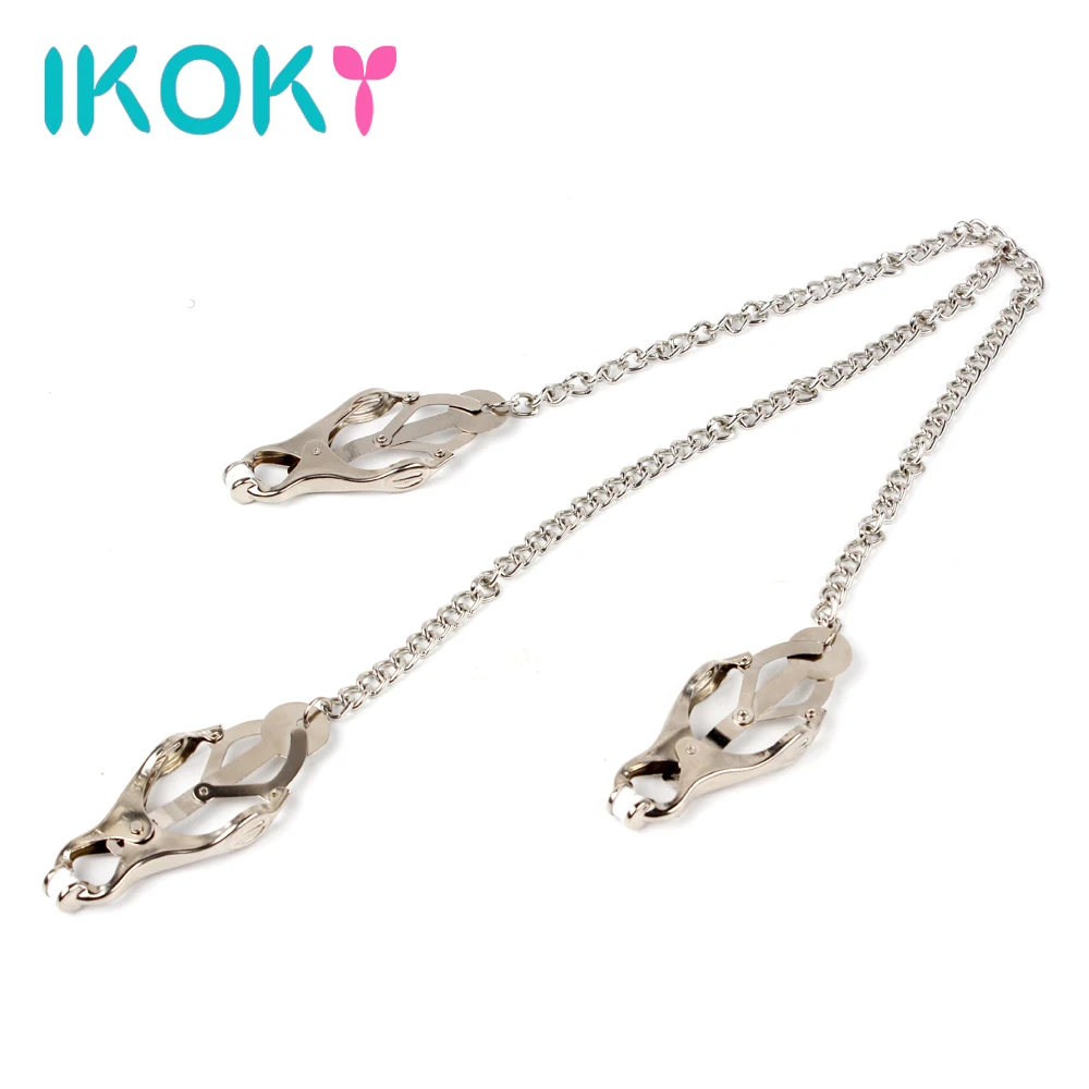 IKOKY зажимы для груди сосков металлическая цепочка эротические игрушки
