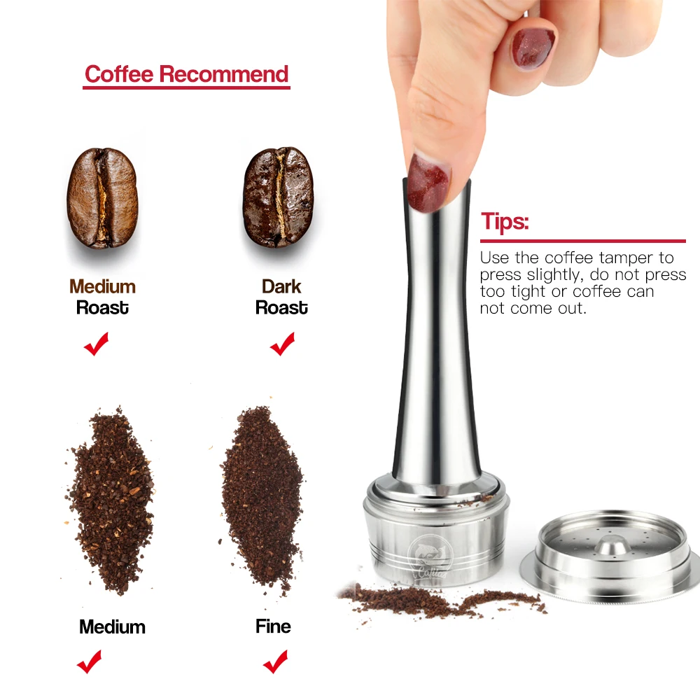 Многоразовые кофейные капсулы для Tchibo Cafissimo Classic For Caffitaly K fee из нержавеющей стали