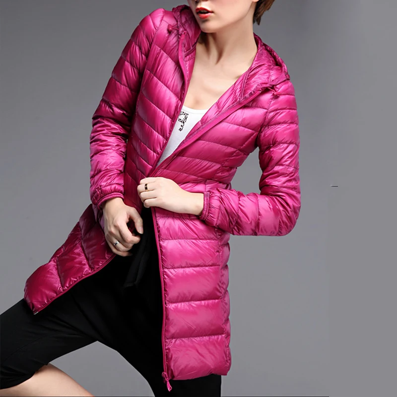 Женская куртка-пуховик на 90% белом утином пуху ультралегкие женские пуховики