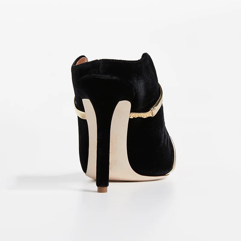 Туфли без пяток на высоких каблуках шпильках черные женские туфли лодочки с