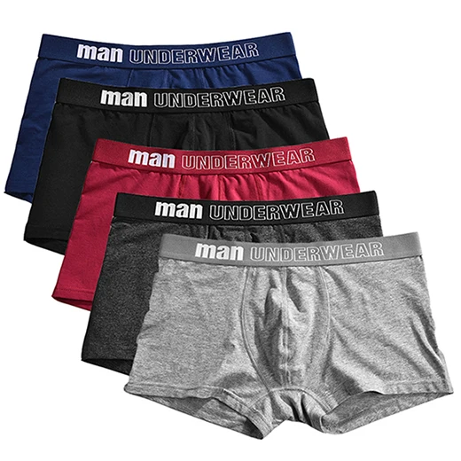 A41 Color 5pcs 5 шт., хлопковое Мужское нижнее белье, боксеры с буквенным принтом, мужские трусы-боксеры, мужские трусы-боксеры - Цвет: A41 Color 5pcs