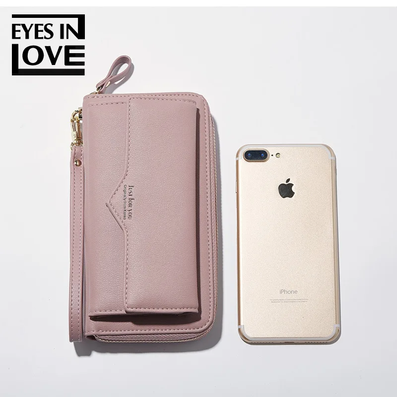 Женский кошелек Femal Wristlet для мобильного телефона вечеринки фиолетовый Cuzdan Carteira