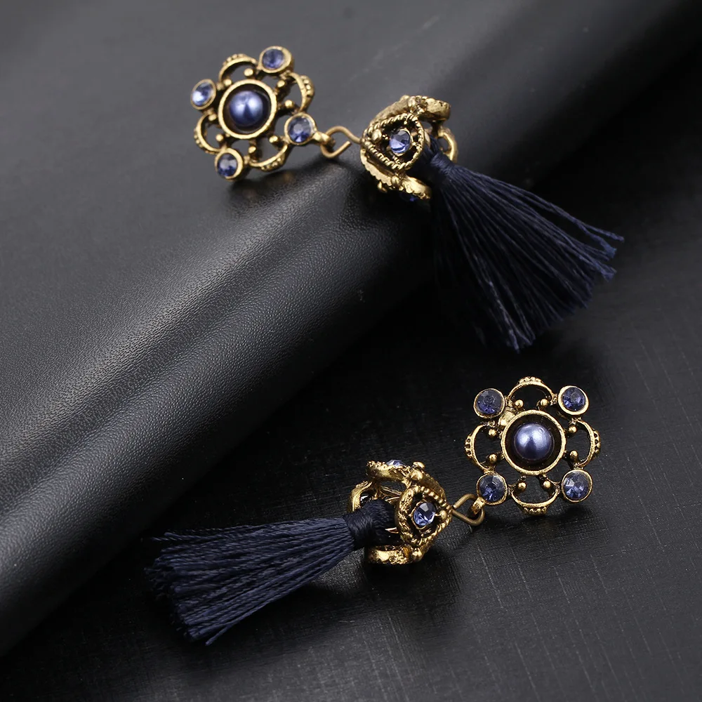 Искусственные жемчужные шелковые кисточки для серег хрустальные Висячие серьги